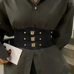 Belt women's decoration paired with skirt, new European and American trend outerwear, waist wide waist seal versatile shirt, no
