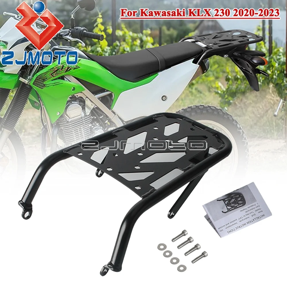 KLX230 Motocross Rear Rack Cargo Storage Top Case Support Shelf For Kawasaki KLX 230 2020-23 Motorcycle Accessories Luggage Rack