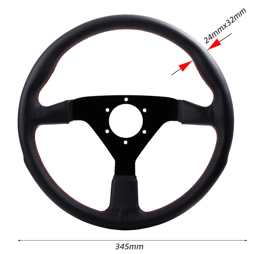 Racing 345mm Steering Wheel Sport Drift Pc Sim Game Wheel Control Frame Aluminum PCD=6x70mm