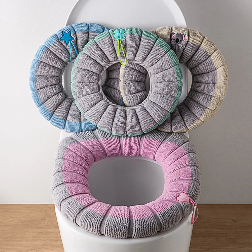 

Toilet Seat Cover Winter Warm Toilet Seat Cover Pads With Handle Universal Stretchable Washable Toilet Seat Covers For Bathroom