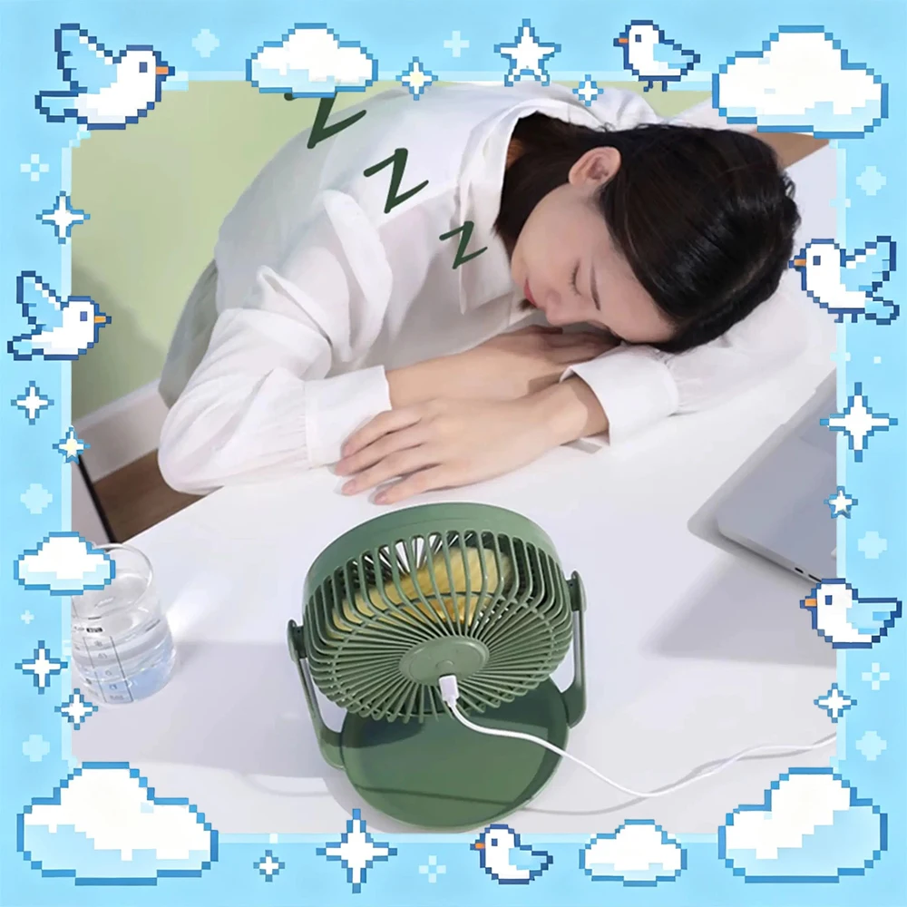 Yoobao F2 Desk Fan Usb Rechargeable 3 Speed 360 Degree Rotation Quiet Portable Table Fan For Home Office