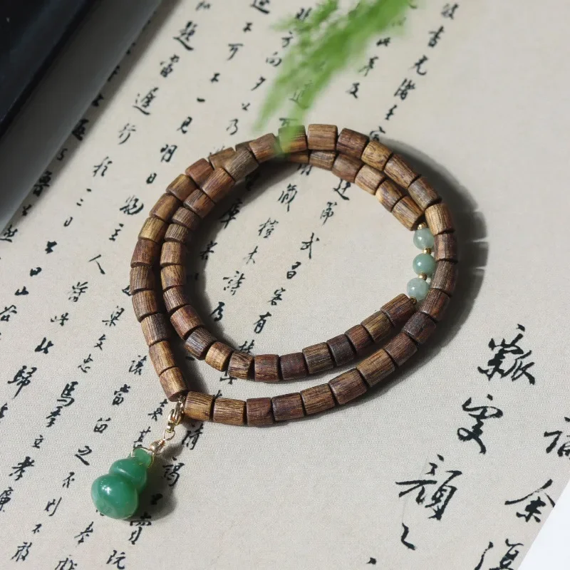 

Natural Qi agilawood beads Yingge lvqi Nan DIY sweater chain crafts wooden bead wholesale car pendant