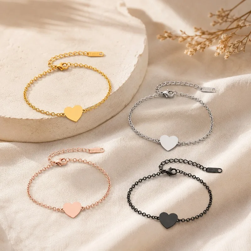 

Custom Stainless Steel Bracelet Personalized Name Initial Date Engraved Chain Bracelet Gift for Women