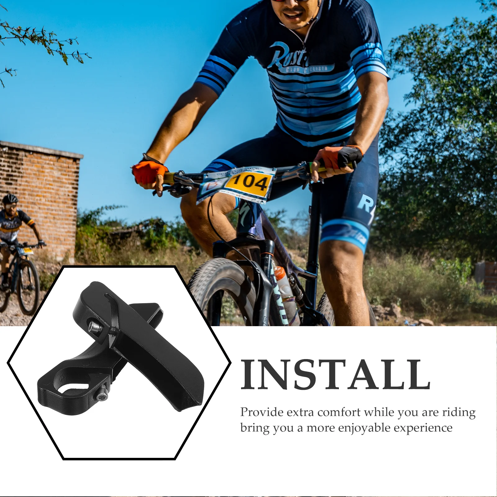 1 زوج معدن البلاستيك دراجة المقود نهاية القبضات عدم الانزلاق مقاومة للاهتراء سهلة التركيب للدراجات الجبلية دراجة المقود القبضات #3