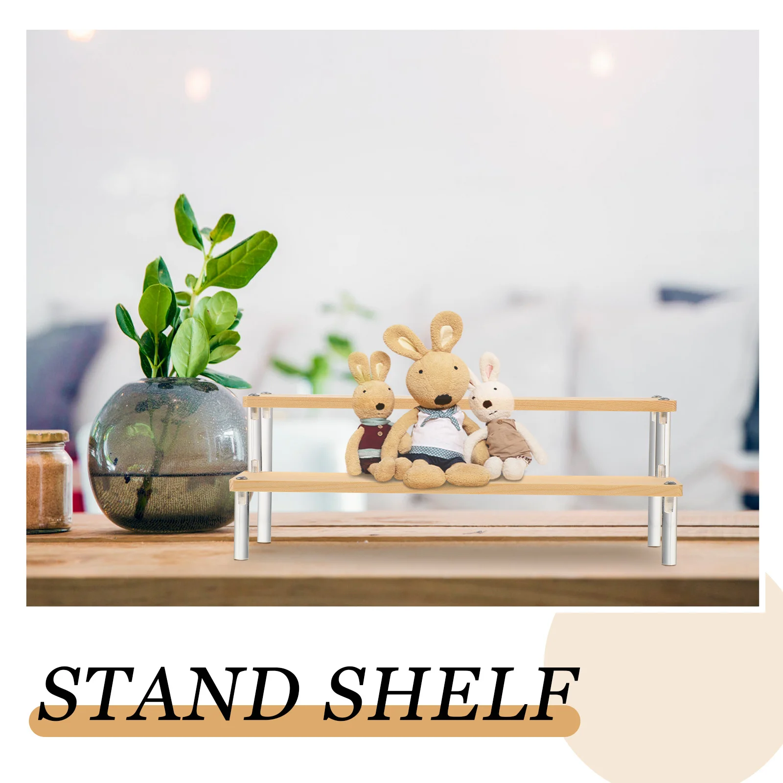 

Double Layer Dessert Display Rack Ladder Shelf Multi-Function Organizer Stand Cupcake Storage Pantry Display Tiered