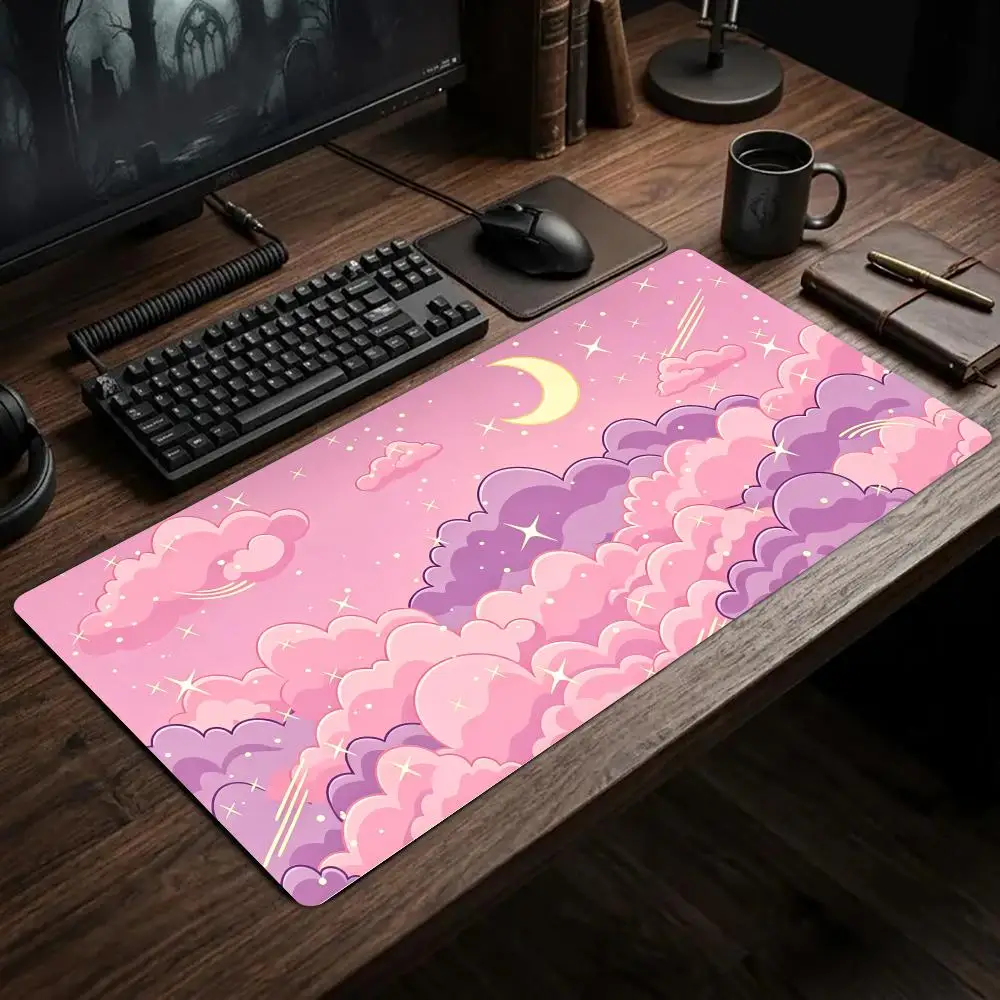 Starry Sky Clouds Mousepad Desk Accessories Carpet Gaming Room Decoration Mouse Mat Set Up Desk Pad Large Mousepad 900x400 Rug