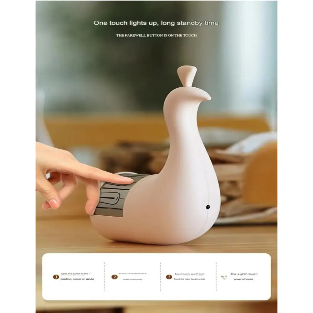 Peacock LED Projection Light Wall-Mounted ABS Night Lights Dimmable Remote Timer Sleeping Lamp