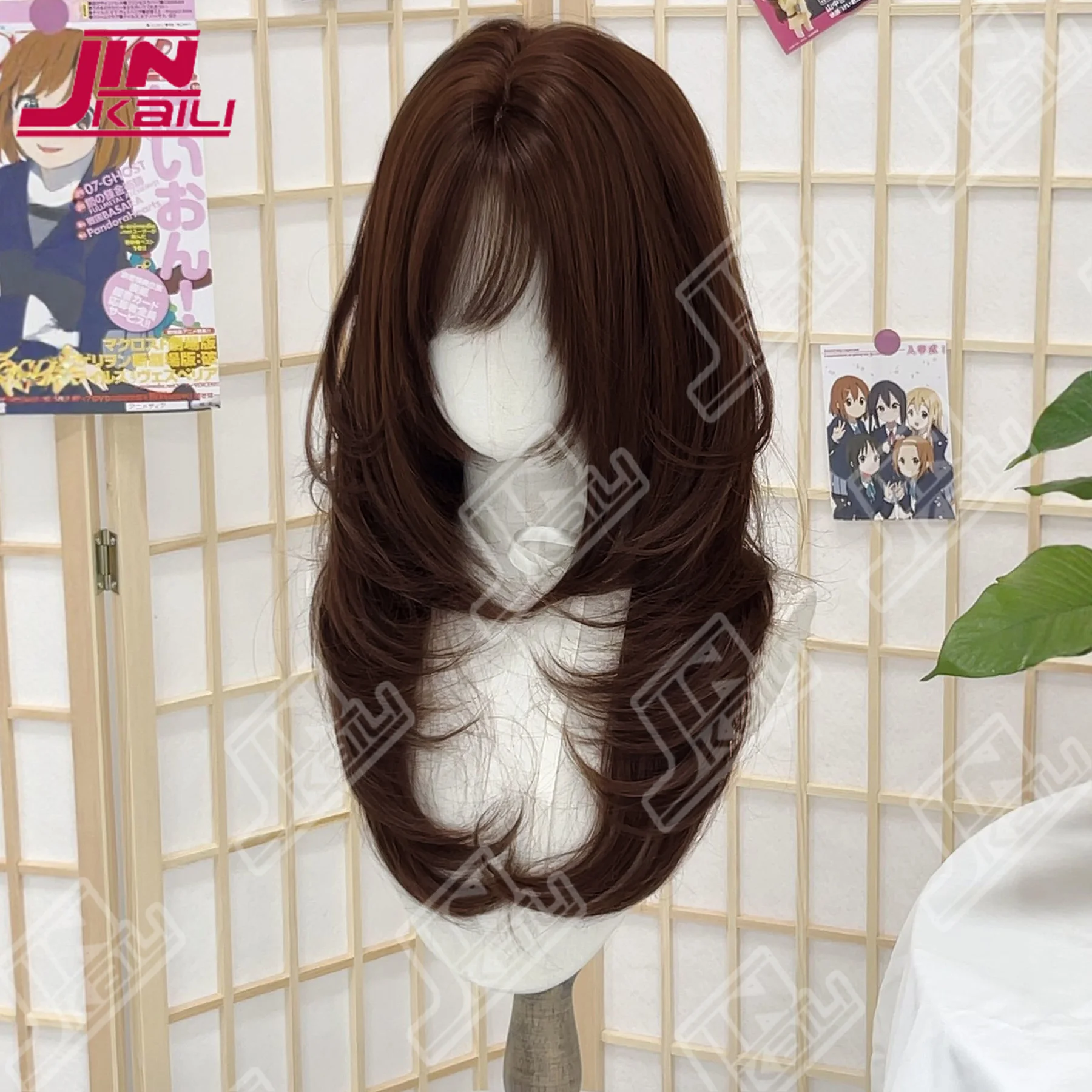 JKL Wig for Women 20inch Hair Layers Synthetic Wigs Lolita Headband Wigs with Bangs High Temperature Fibers Парик 가발