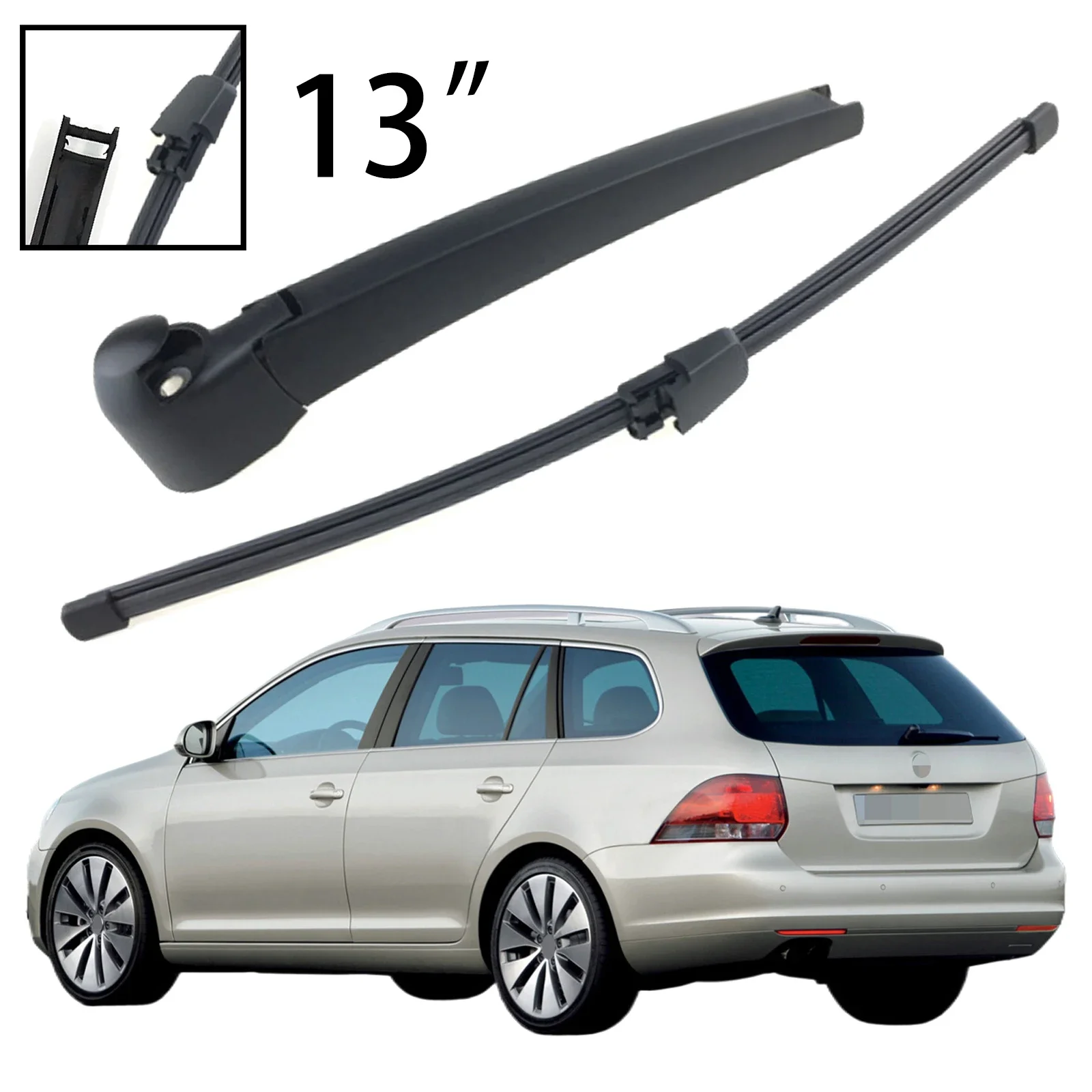 

13" Rear Windshield Windscreen Washer Wiper Arm Blade Set For VW Golf VI MK6 Variant 2009-2013 Car Accessories Accsesories