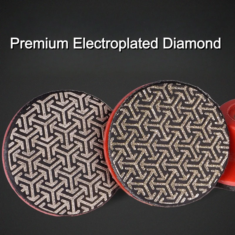 4 Stück 2 Zoll 50mm Galvanisierte Diamant-Polierpads mit M10/M14 Gewinde, Schleif- und Polierscheiben für Fliesen, Glas, Beton, Metall – Detail 4