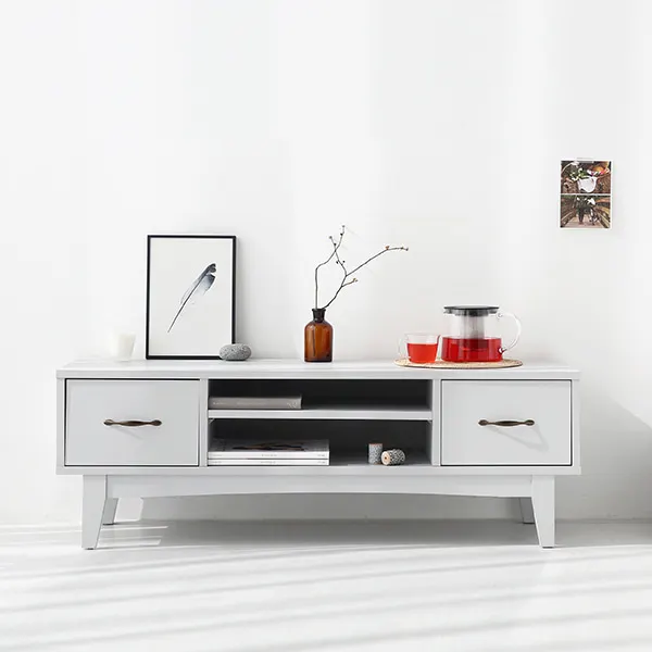 PEMBA  TV Stand for TV up to 50 Inches With Entertainment Center With Door and Open Storage and Drawers