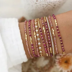 HERLOOK Miyuki Beads Bracelet for Women Natural Stone Bracelets Adjustable Faceted Beads Dainty Pulseras Jewelry
