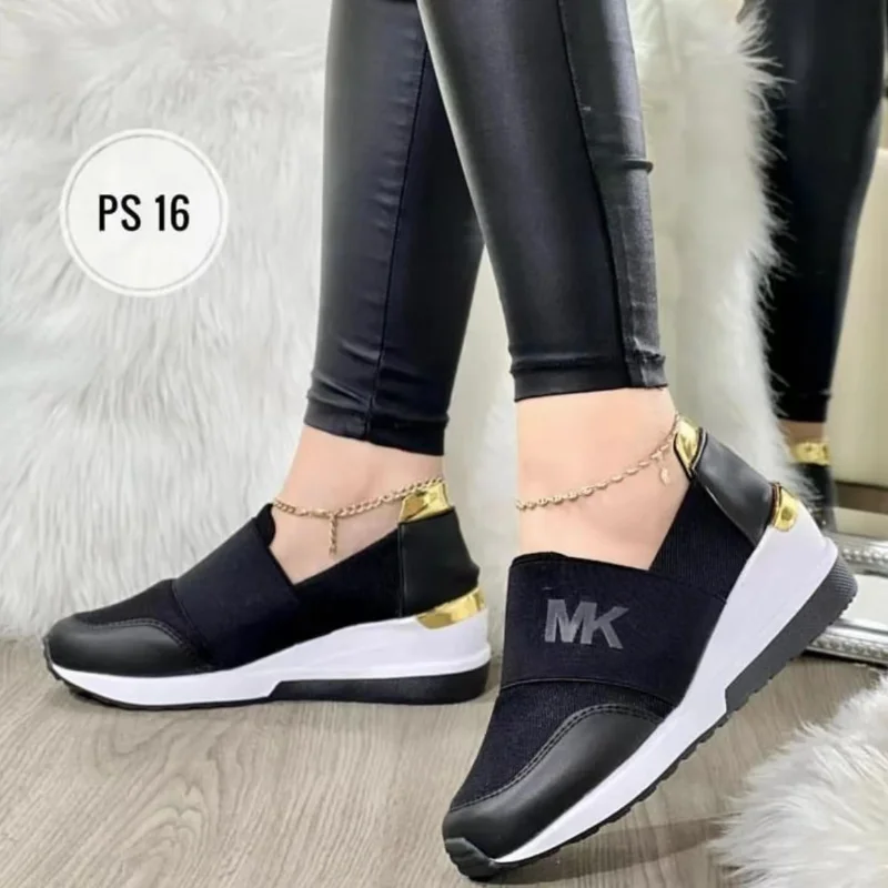 2024 Fashion New Women Casual Vulcanized Shoes Autumn High Quality Thick Bottom Wedge Heel Sports Shoes Student Skateboard Shoes