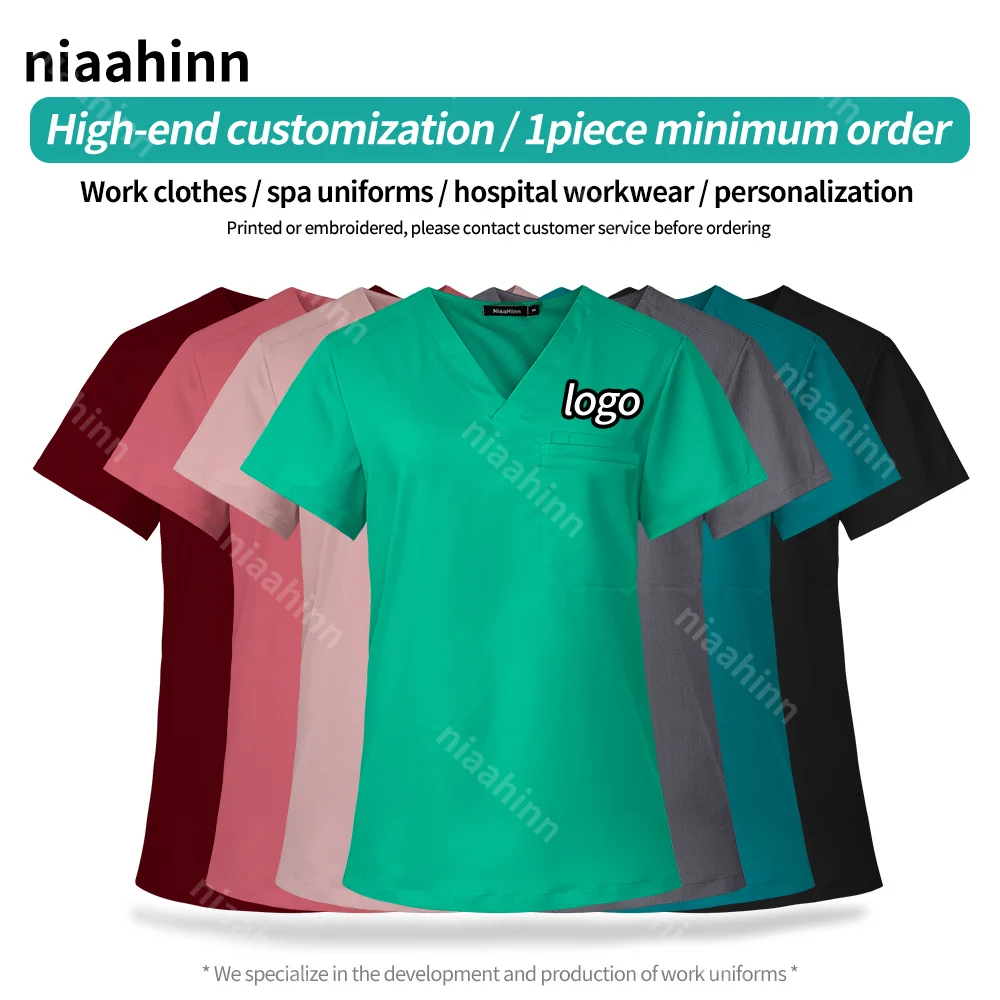 Medical Clothes Men Nursing Uniforms Customized logo doctor Suits Lab Workwear Dentistry Doctor Costume Plus Size Surgical Sets