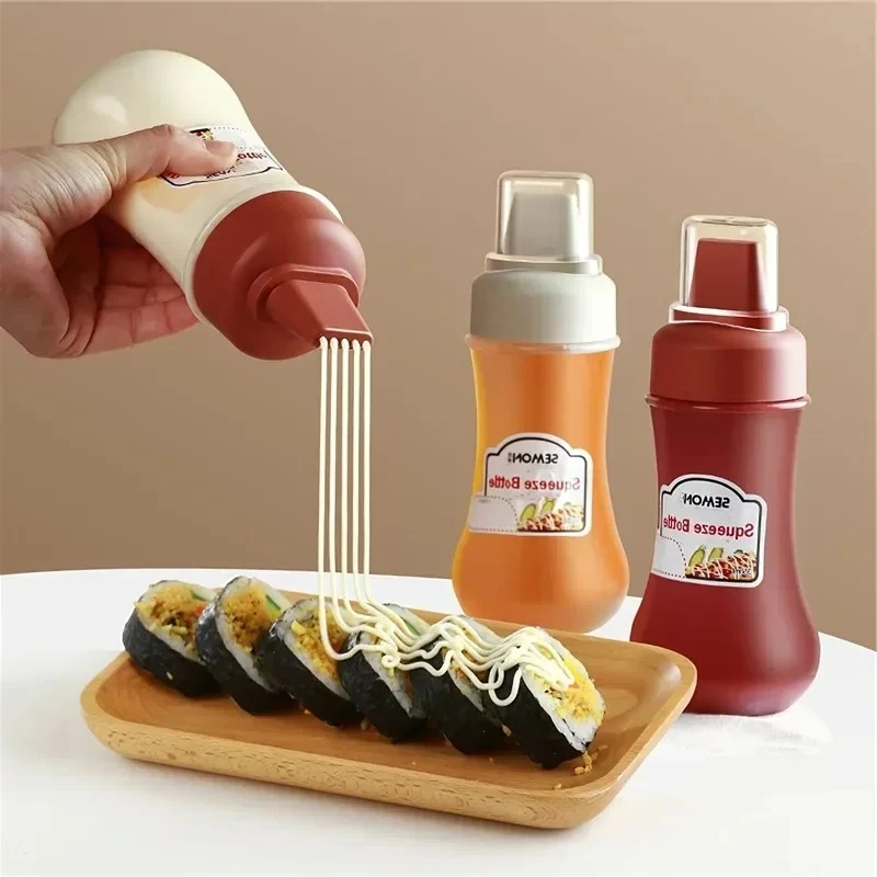 350 مللي 5 ثقوب بهار زجاحة ضغط المطبخ الكاتشب زجاجة الخردل واضح المايونيز العسل موزع صلصة تخزين الحاويات