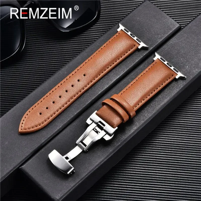 Leather Strap for Apple Watch Band 45mm 41mm 44mm 40mm 42mm 38mm Ultra 49mm Watchband for Iwatch Series 8 7 SE 6 5 4 3 Bracelet