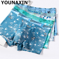YOUNAXIN 4 Pcs Men's Large Size Underwear Ice Silk Boxer Briefs Breathable Teen Shorts Sports Boy Underwear L XL 2XL 3XL 4XL 5XL