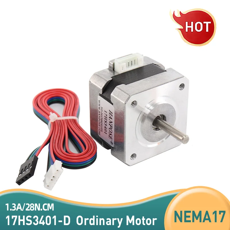 1PCS 17HS3401 4 Lead Nema17 Stepper Motor 2 Phase 42BYGH34 34 1.3A CNC With Dupont Wire 3D Printer Monitor Display