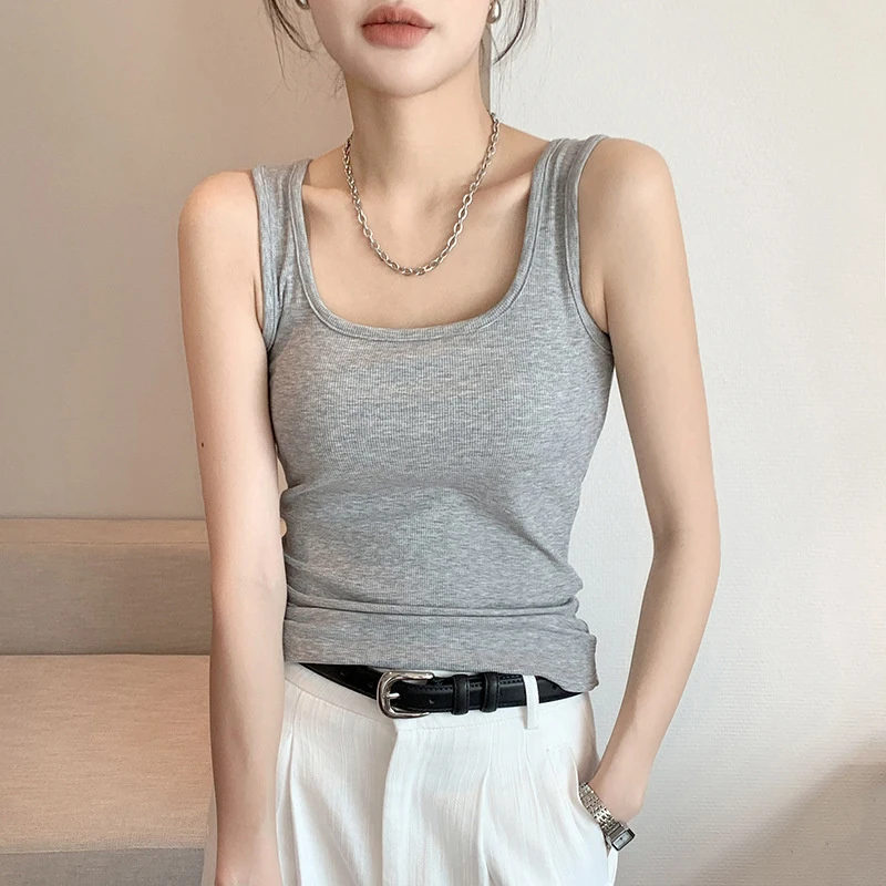 Gothic Tank Tops Sexy Vest Solid HarajukuKorean Female Off Shoulder Knitted Summer Women Tops Sleeveless Base T-shirt