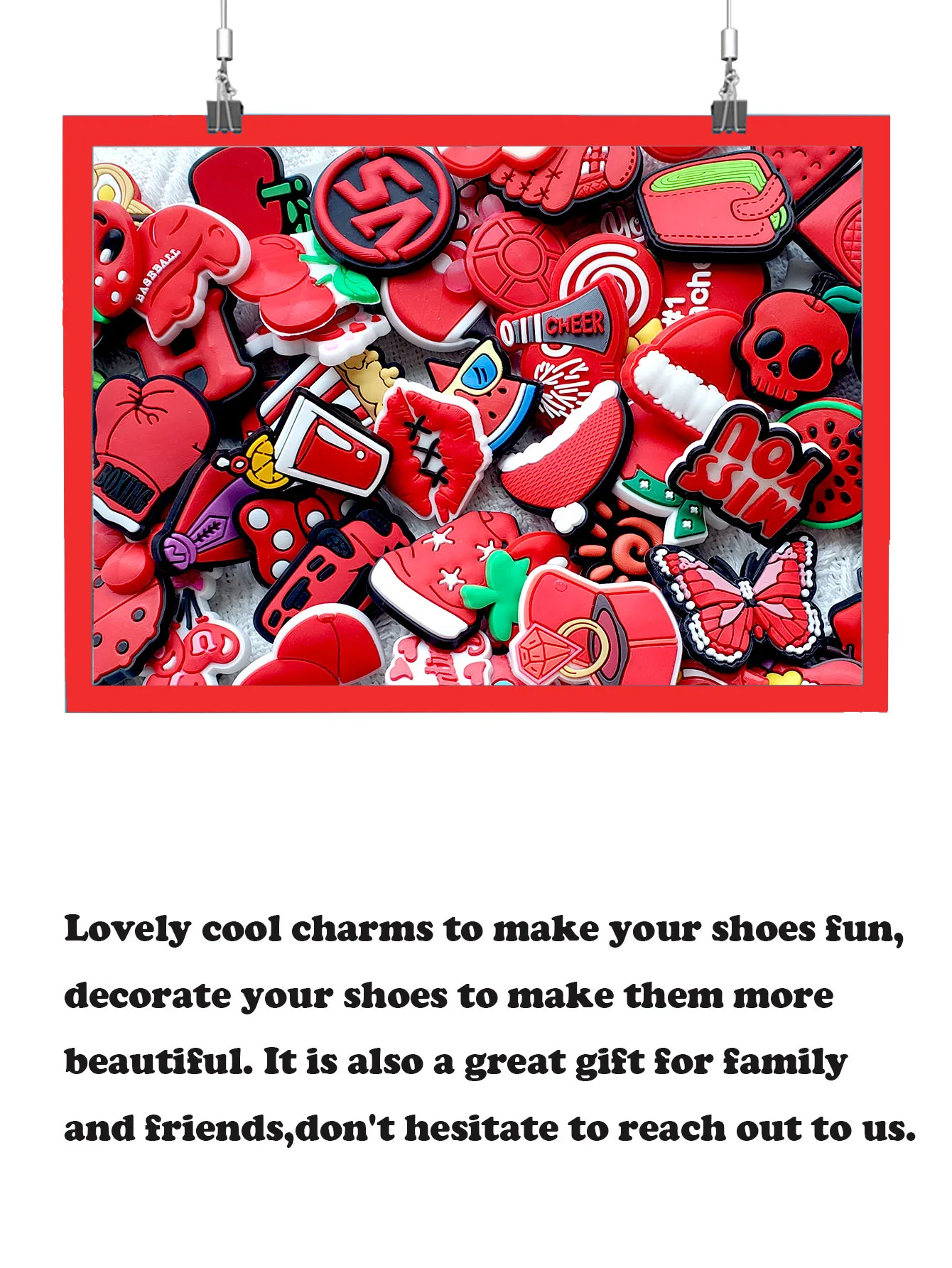 Random 10-30Pcs Red Series Shoe Charms For Shoe Key Chain Sandals Beach Bags, DIY Shoe Decorations Accessories Shoes Pins
