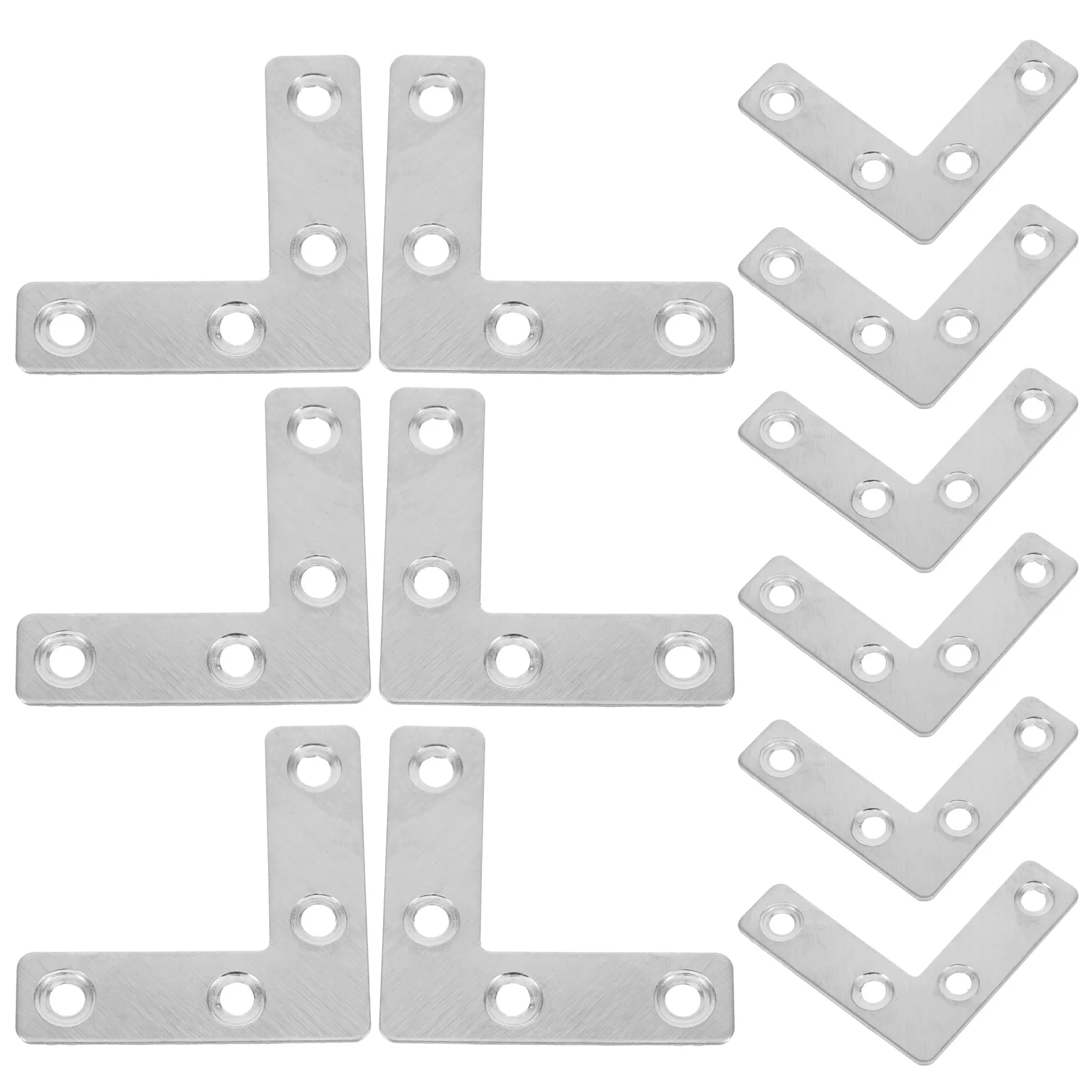

36 Pcs L-shaped Corner Code Brackets Brace Hardware Angle Bed Flat Stainless Steel Kit