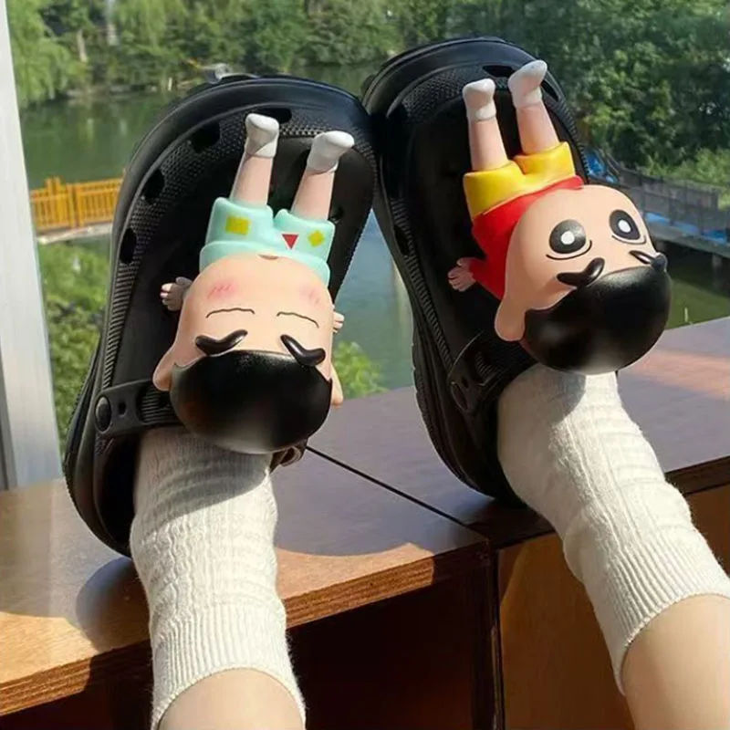 MINISO Cartoon Crayon Shoe Charms for Clogs Bubble Slides Sandals 3D Doll Shoe Decorations Accessories For Teens Individual Gift