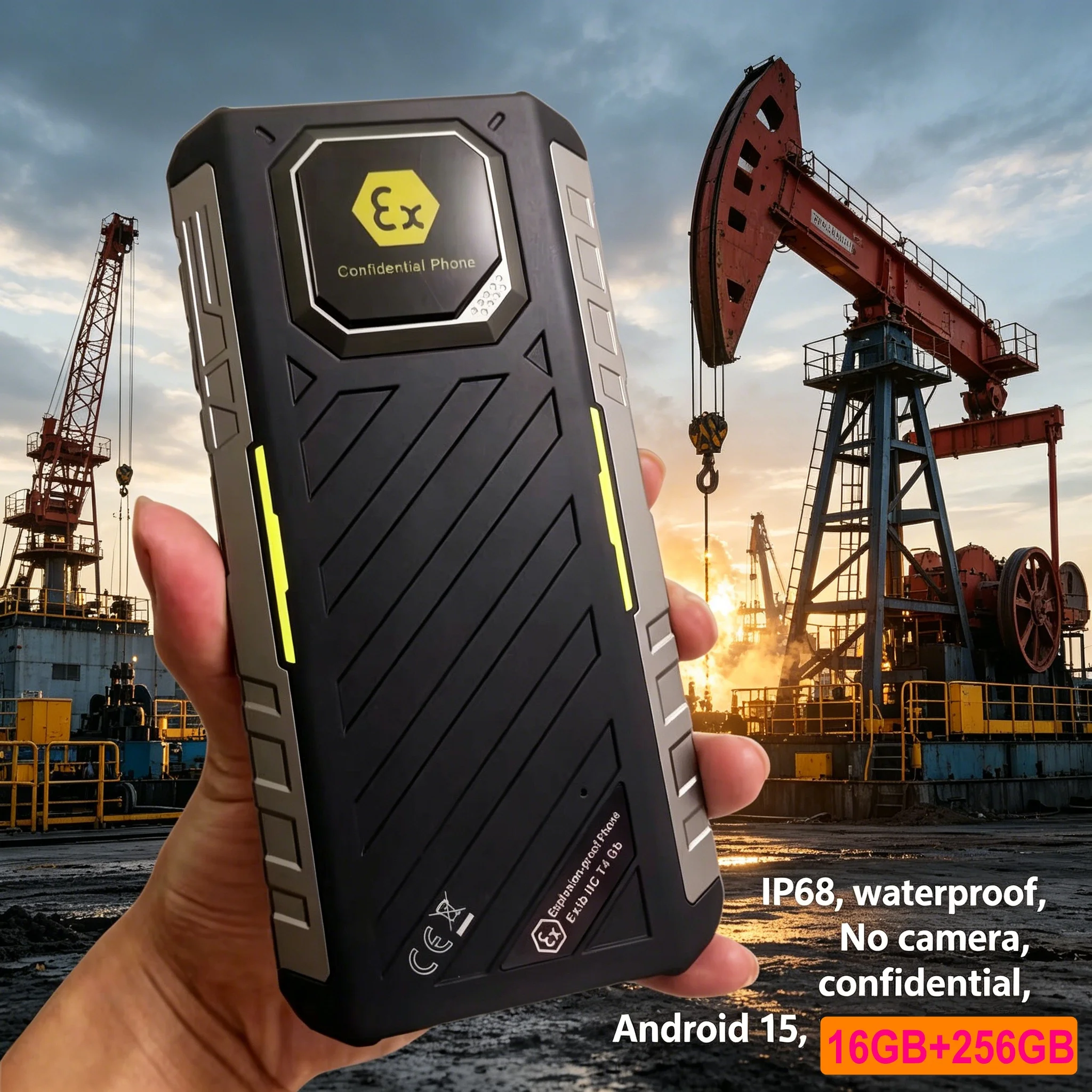 Explosion-proof Phone Rungee Night Camera Android 14, RAM 8GB+256GB ROM, 6.58" ,6600mAh Fingerprint,NFC,64MP