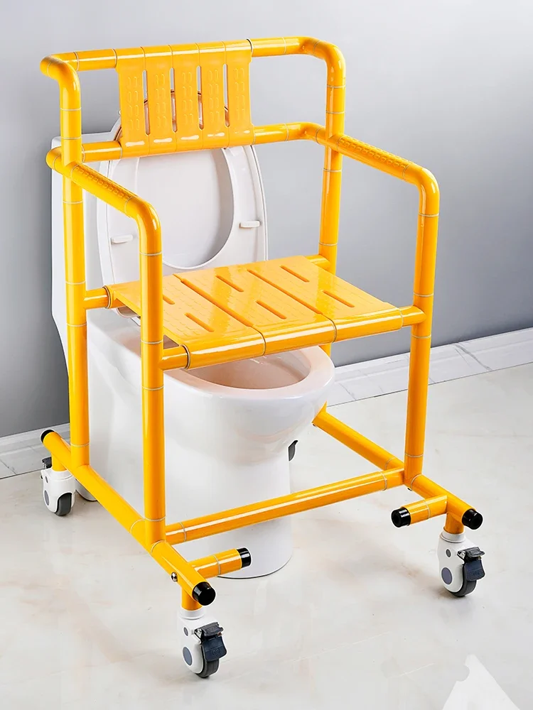 Elderly Bathing Chair Shower Chair Bathroom Wheelchair Toilet Chair Wheels Disabled Pregnant Women Armchair