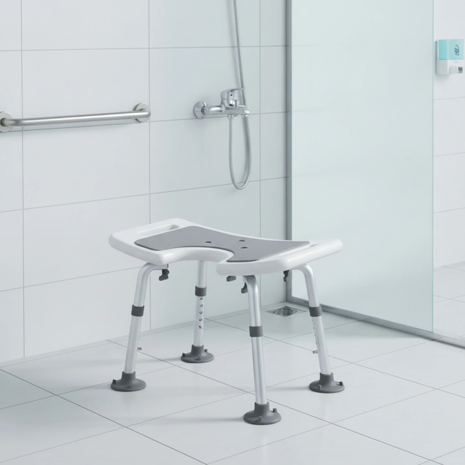 Shower Stool Easy-to-Clean Shower Chair with Handholds Bath Seat Lightweight Bathroom Furniture Long-Lasting for Seniors