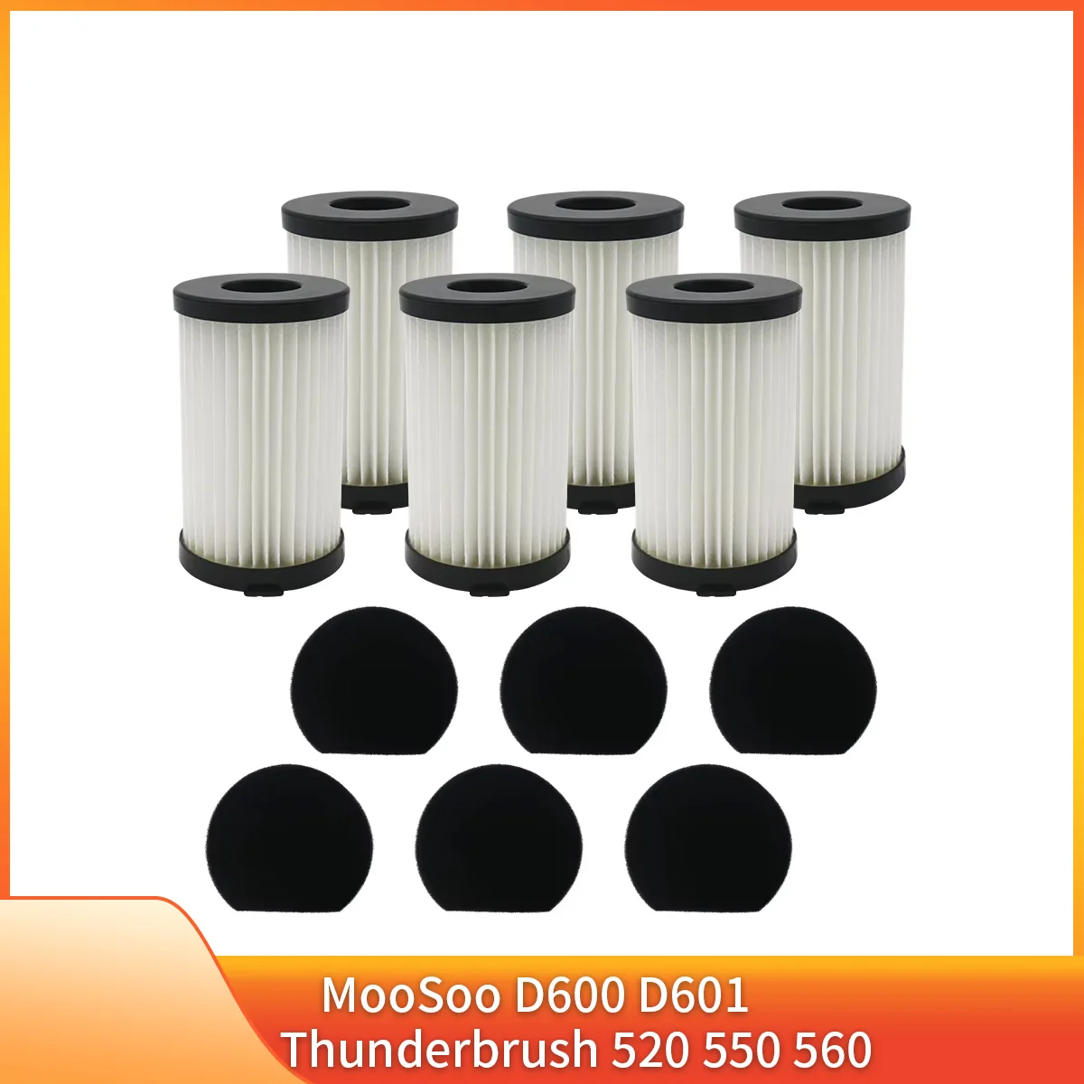 Filtros para MooSoo D600 D601 Ariete Escoba eléctrica práctica fuerza 2761 2759 RBT, Cecotec Conga Thunderbrush 520 550 560 Limpiador