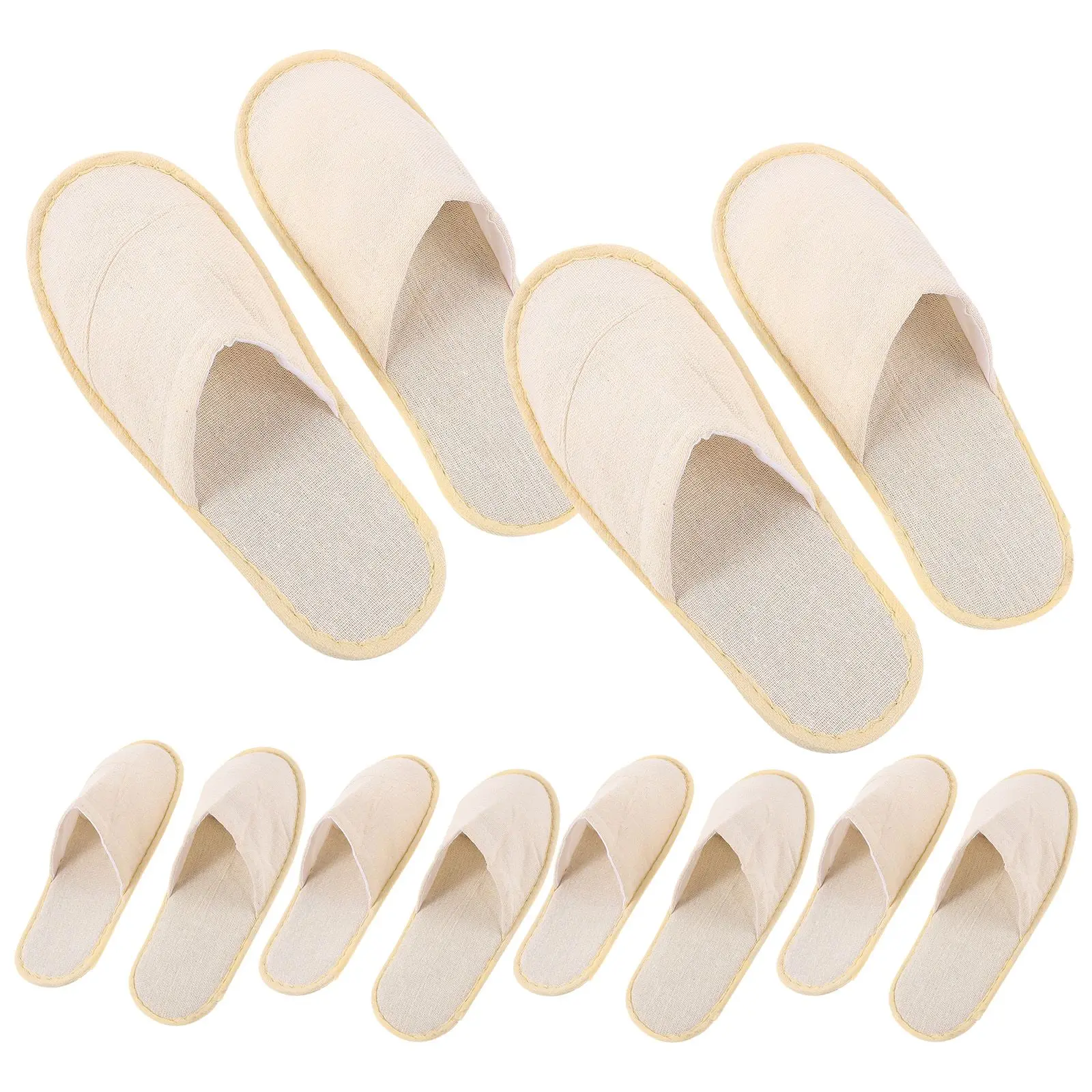 

6 Pairs Foldable Slippers Portable Guest Shoes for Home Spa Hotel Travel Lightweight Durable Non Slip Universal Size R om Color