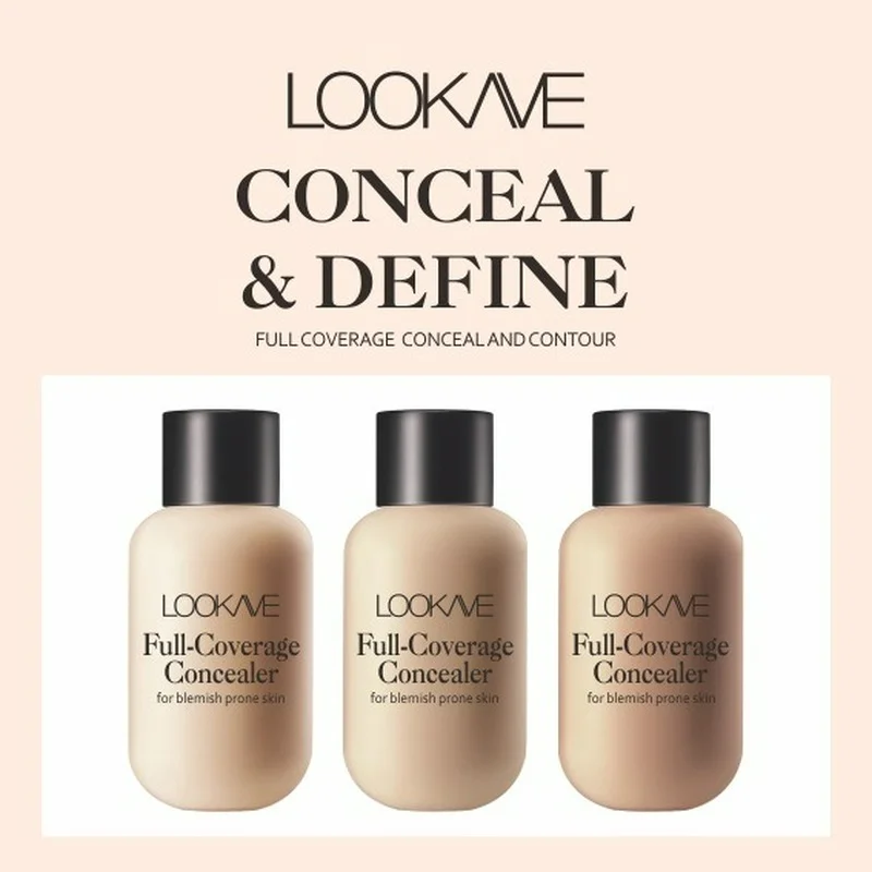 Creme corretivo matte, 3 cores, cobertura total, cicatrizes de acne, olheiras, duradoura, impermeável, clareamento, base líquida, maquiagem, cosméticos