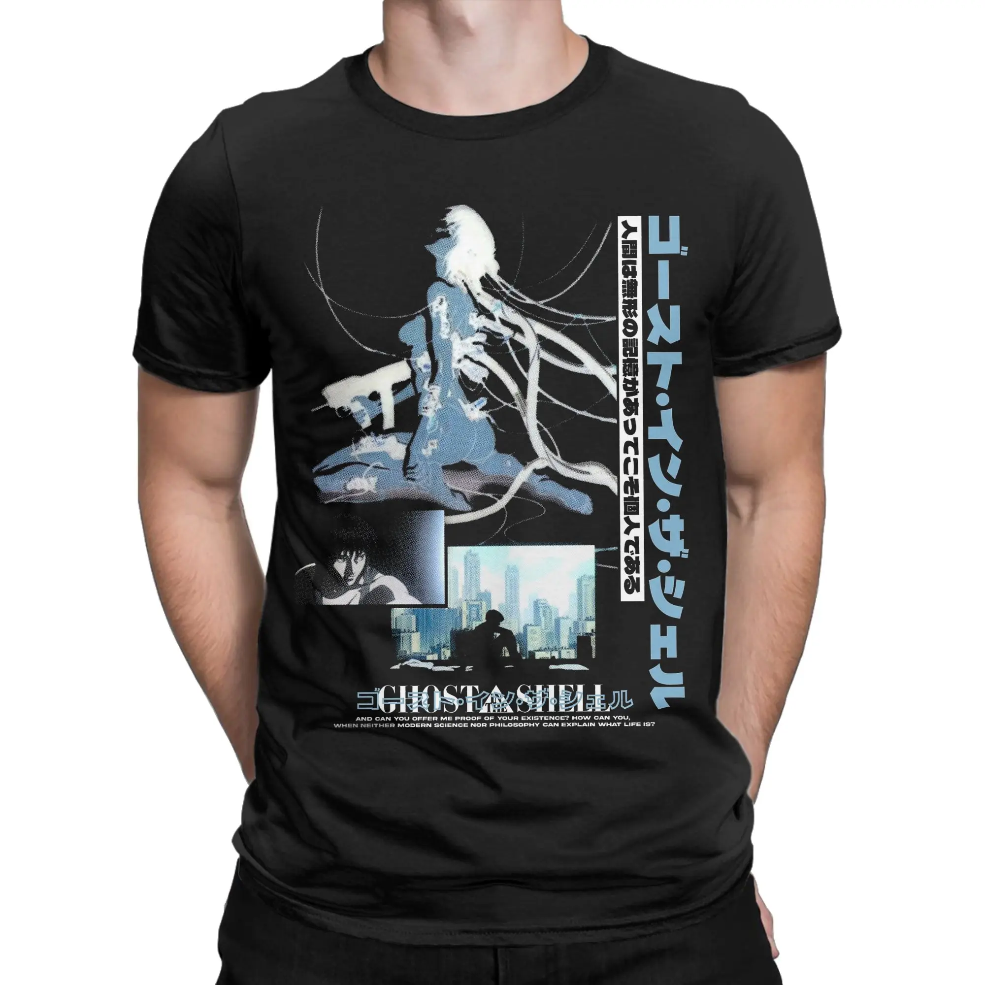 Ghost In The Shell The Major T Shirt Men's  Cotton Novelty T-Shirts Crew Neck  Tee Shirt Short Sleeve Clothes Adult