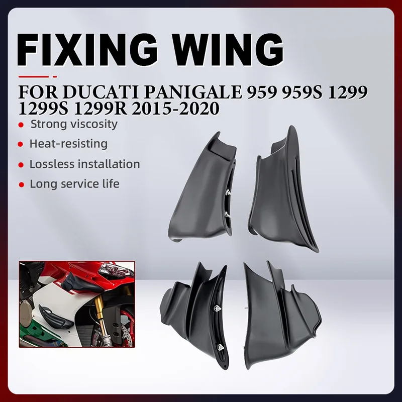 Motorcycle Front Aerodynamic Side Winglet Spoiler Fairing Fixed Wing For DUCATI PANIGALE 959 959S 1299 1299S 1299R 2015-2020