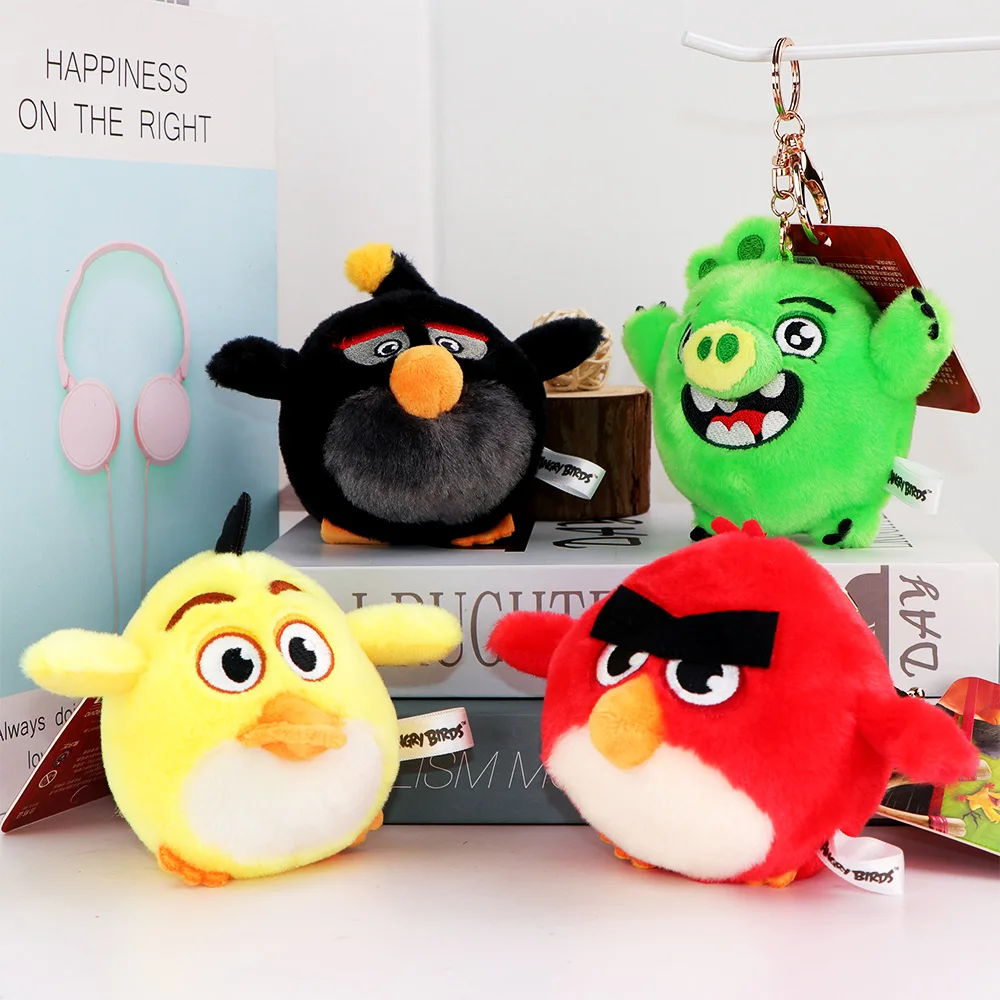 Angry Birds Original Plüsch-Schlüsselanhänger, 6,5–13 cm, Anhänger, Cartoon, Kawaii, Hängespielzeug, Stofftier, Dekoration, Geburtstagsgeschenke – Detail 1