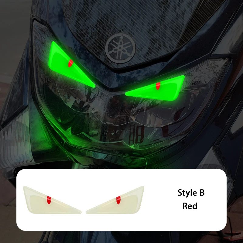 Lichtgevende 3D-decoratiestickers Devil Eyes Scooter motorfiets koplamp body trim universeel voor BMW Honda Yamaha Suzuki Vespa
