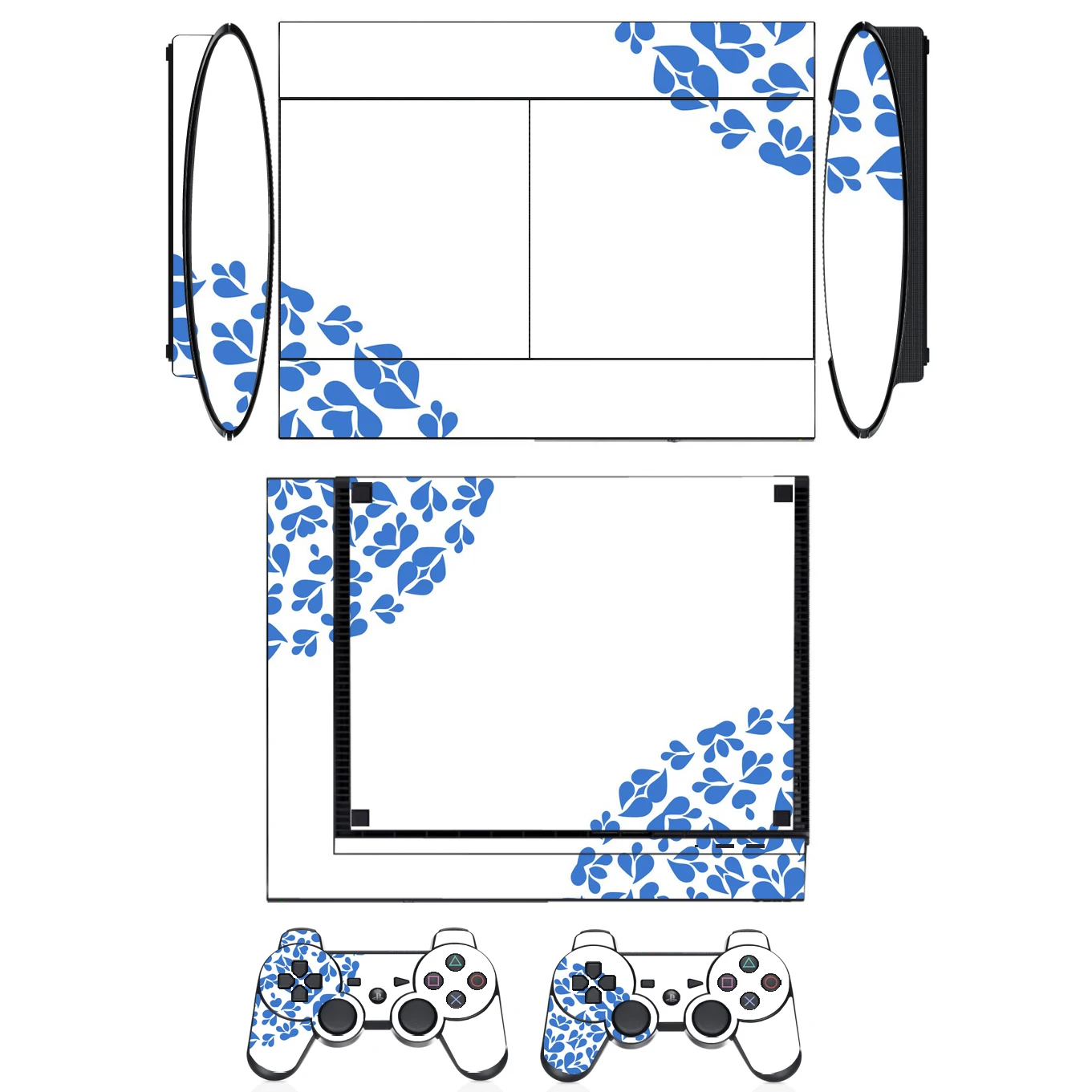 Black & White สติกเกอร์ไวนิลสติกเกอร์สำหรับ Sony PS3บางเฉียบและ2 Controller Skins สติกเกอร์
