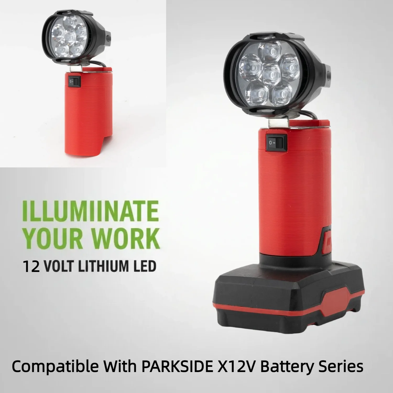 

LED Work Light for PARKSIDE X12V Li-ion Battery Used for Outdoor Camping, Fishing Equipment Maintenance Lighting Fixtures