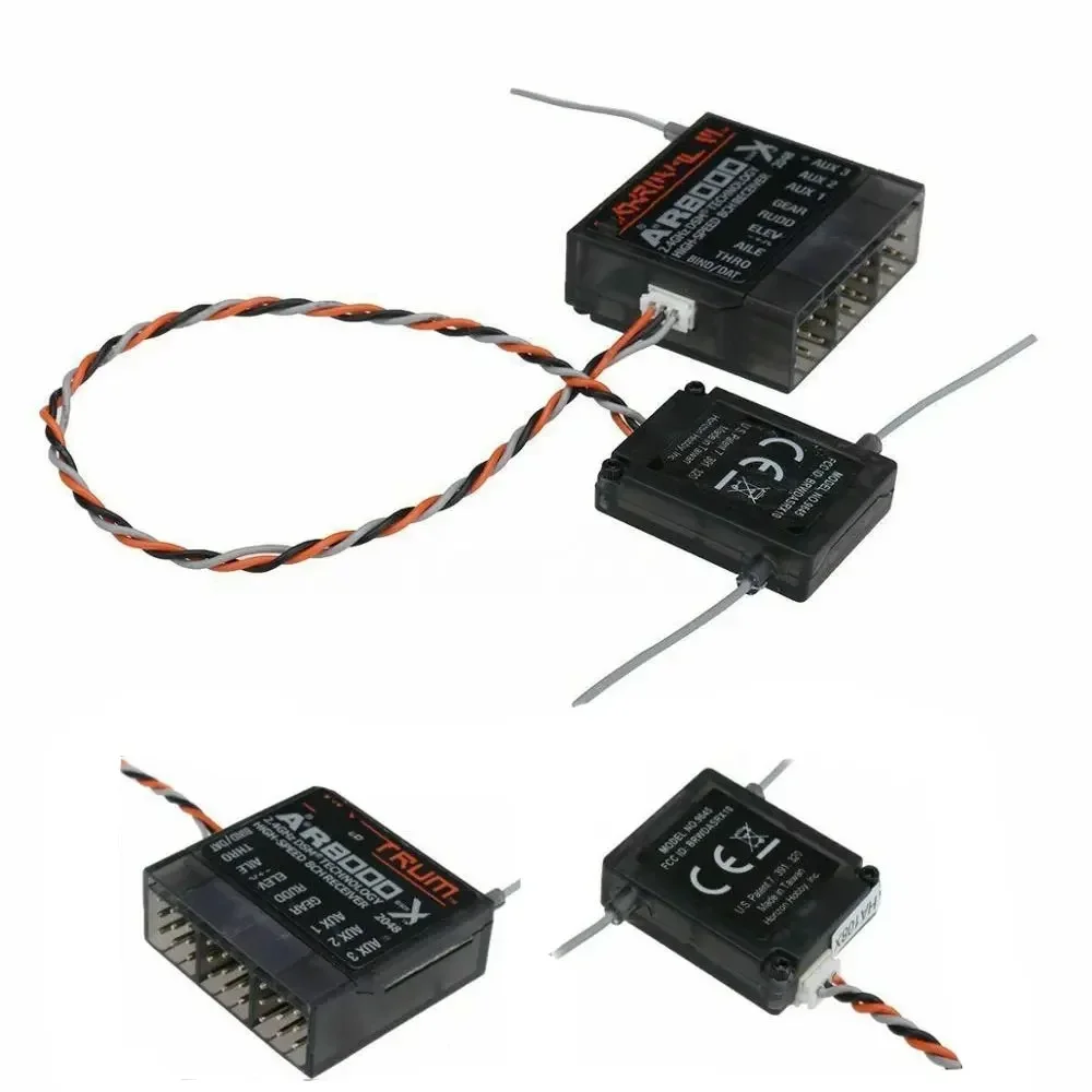 Spektrum AR8000 2.4GHz 8CH  Receiver Support DSM2 DSMX W/ Extended Satellite for JR Spektrum DX7s DX8 DX9 Dx18 Transmitter