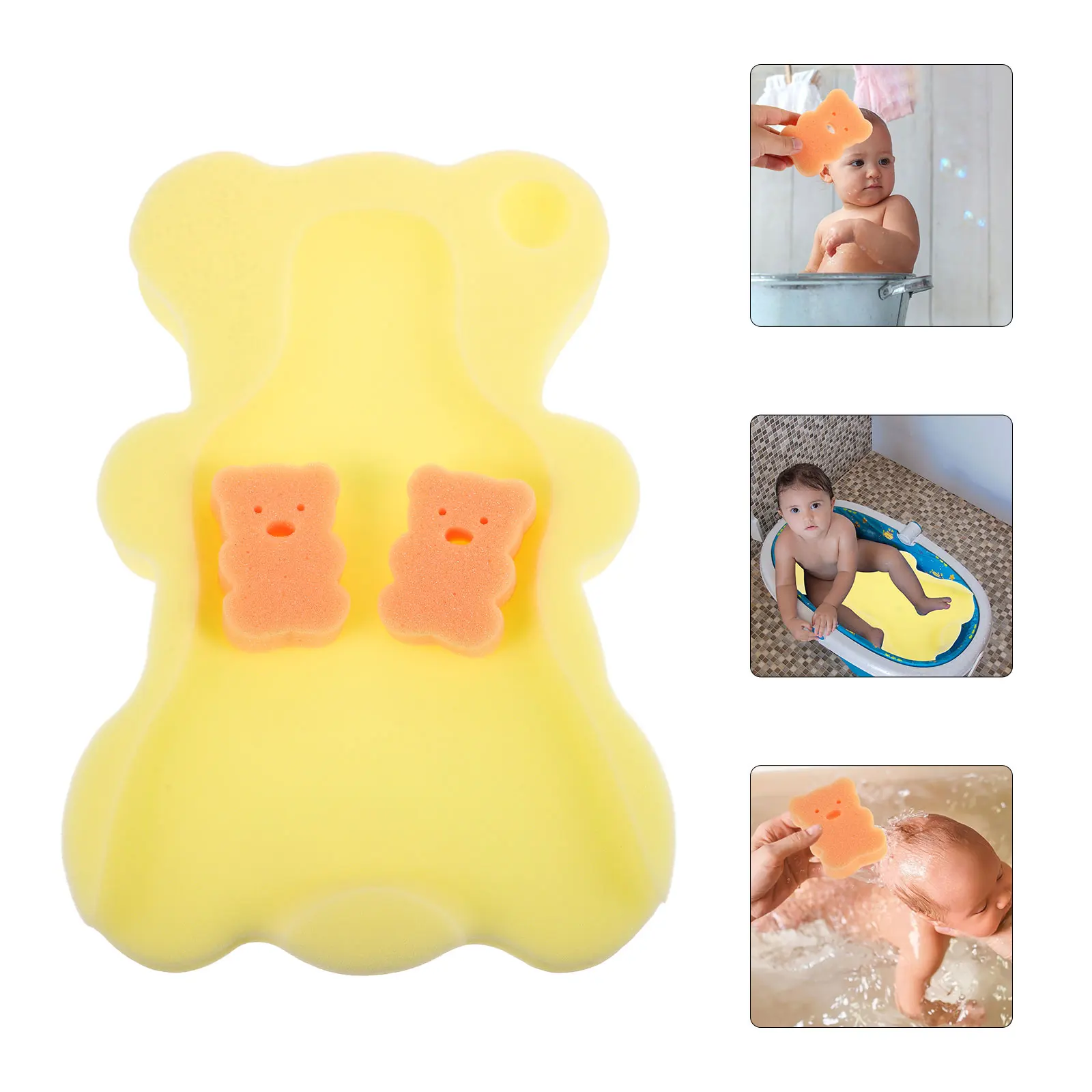 حصيرة حمام الطفل الإسفنج دعم لينة نونسليب تنفس مريحة آلة قابل للغسل مقعد حمام الوليد متعدد الوظائف لحوض الحوض #1