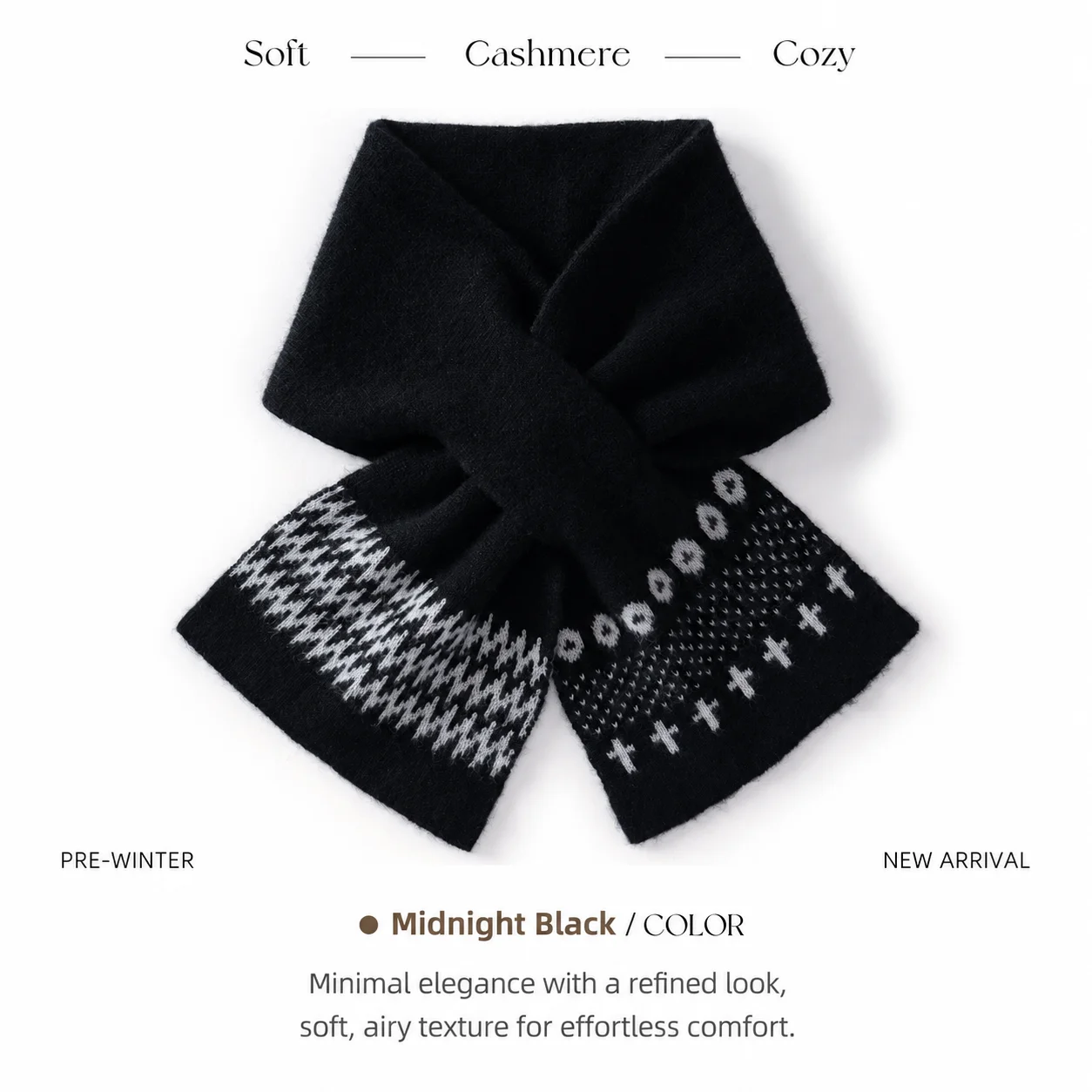 Pull-Through Scarf Cashmere Cross-Through Scarf Jacquard Scarf Lightweight For Walking Sweater Styling City Outings