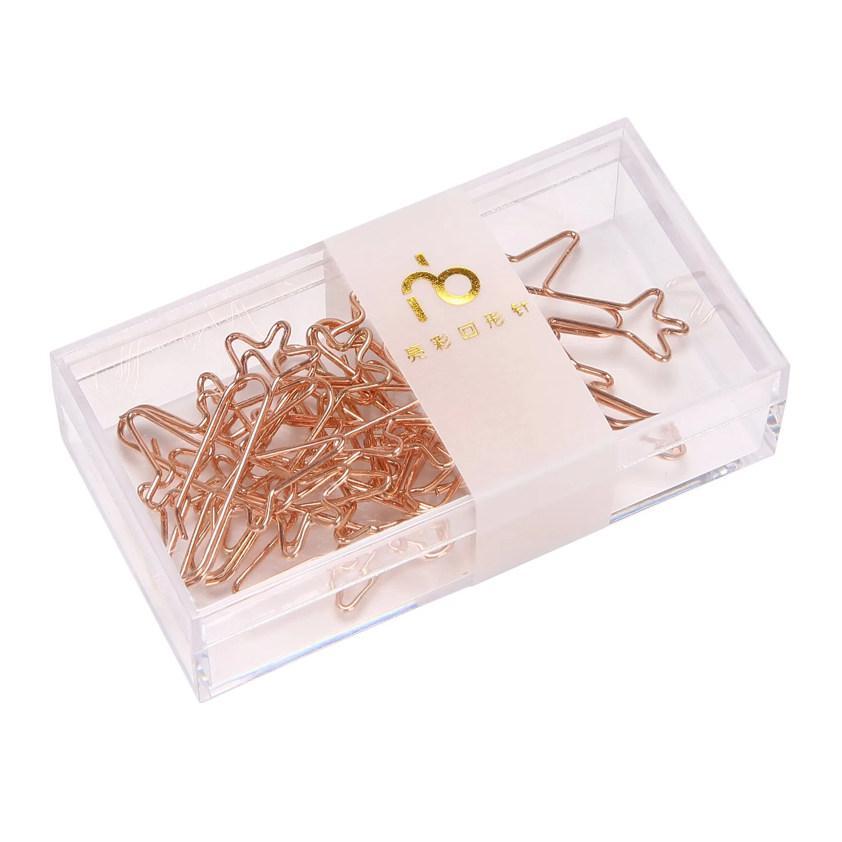 2 Boxes of 22 Airplane Shaped Paper Clip Bookmark Folders Stationery Theme Staples (Rose Gold + Gold)