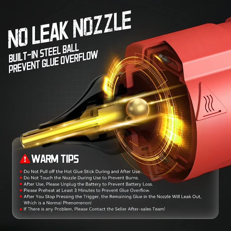 Pistolet à colle chaude sans fil Compatible avec bâton de colle de 11mm, outil de bricolage, pistolet à colle chaude électrique adapté à la batterie Milwaukee 18V