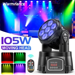 7x15W Moving Head Light Beam DMX512 Stage Light Effect Projector for DJ Disco Party Holiday Christmas Bar Club Wedding Birthday