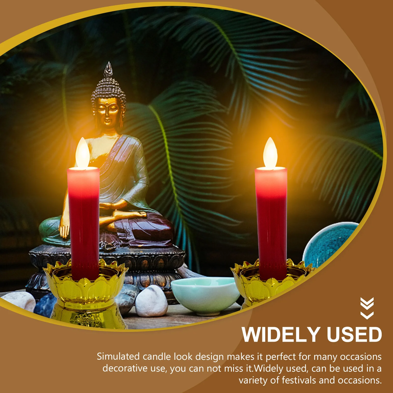 2pcs Led Lights Smooth Plastic Decorative Lamp Lamps For Home Buddha Gift Lotus Light Decoration