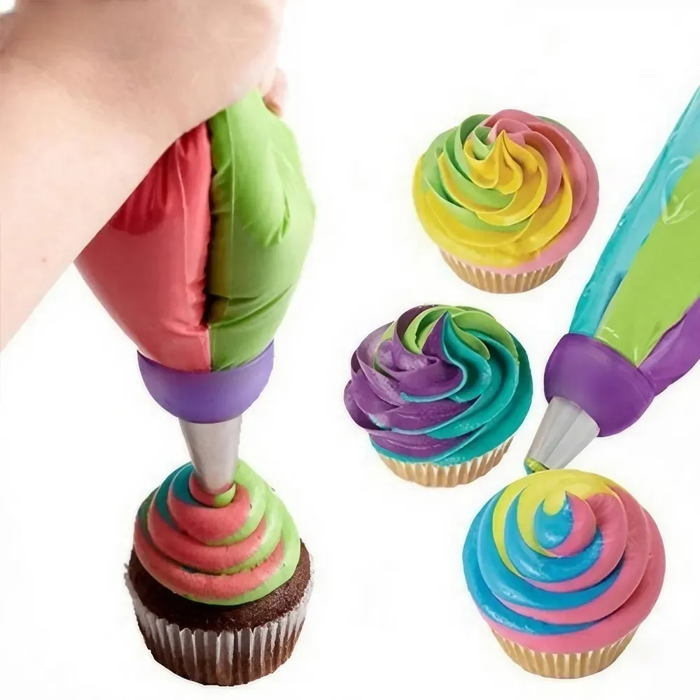 JJYY 3-hole Cake Decoration Converter Mix 3 Colors Icing Pipe Nozzle Converter Cream Decoration Nozzle Converter