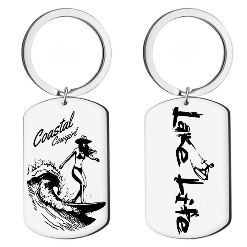 

Sports Keychain Golf Ball Surfing Board Sandals Racing Double-sided Customization Inspirational Quotes Interesting Graphics Text