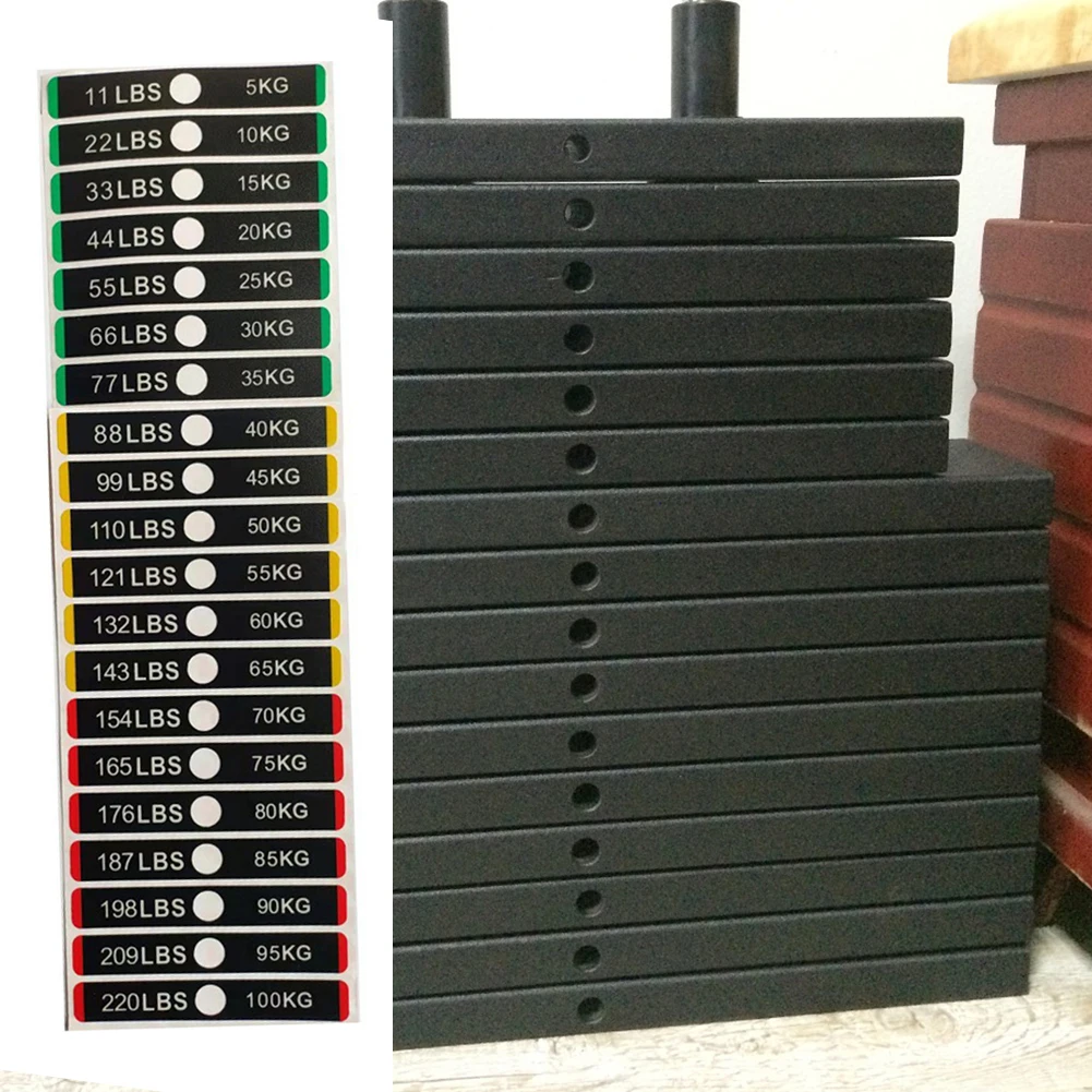 Equipamento de fitness adesivos de peso etiquetas de pilha de peso para ginásio casa máquina de fitness pilha de peso número adesivos peças de fitness