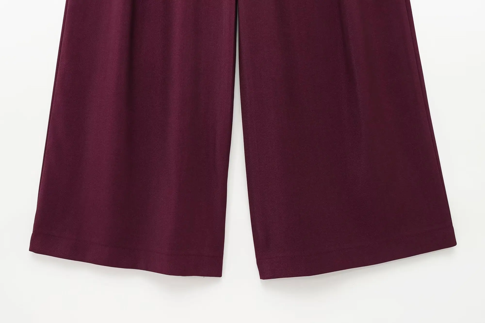 Jenny&Dave 2025 SS Minimalist Women's Suit Trousers Loose Casual Wide Leg Pants British Fashion Retro Burgundy Pants Women