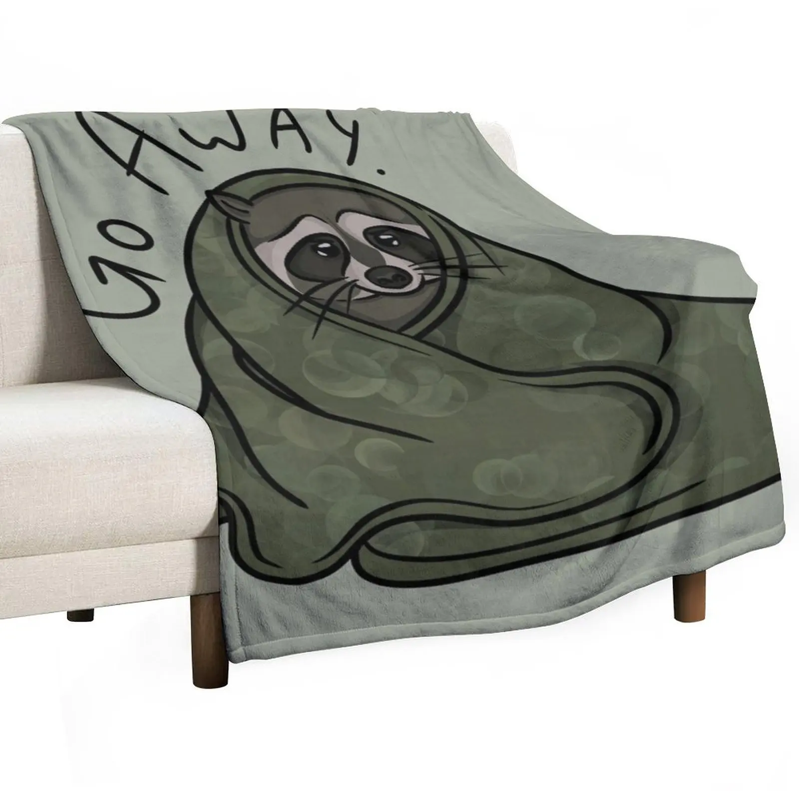 

Introvert Raccoon Throw Blanket Furry for babies Thermals For Travel bed plaid Blankets